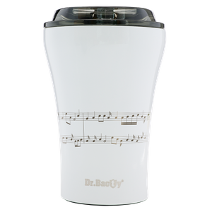 Coffee thermal mug with ceramic coating Dr. Bacty Apollo 227 ml Five-line - white