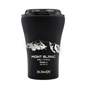 Coffee thermal mug with ceramic coating Dr.Bacty Apollo 227 ml - Mont Blanc - black