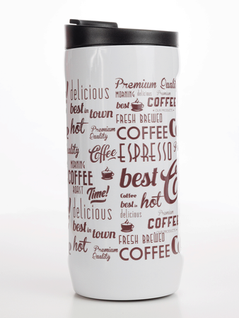 Coffee thermal mug Dr. Bacty Notus for Coffee Time - white