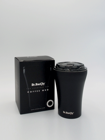 Coffee thermal mug with ceramic coating Dr.Bacty Apollo 227 ml - Mont Blanc - black