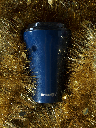 Coffee thermal mug with ceramic coating Dr.Bacty Apollo 227 ml - navy blue