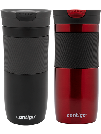 Contigo Byron 470ml thermal mug set - Red + Matte Black