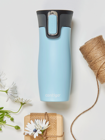 Contigo West Loop 2.0 470ml thermal mug - Blue Mat - Bird love 