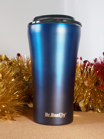 Dr.Bacty Apollo 2.0 thermal coffee mug - 360 ml - Monaco Blue - Bird love