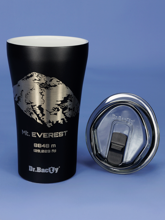 Dr.Bacty Apollo 2.0 thermal coffee mug - 360 ml - Mt. Everest - Black Matt