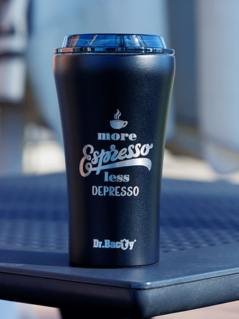 Dr.Bacty Apollo 2.0 thermal coffee mug - Espresso depresso- 360 ml - Black Matt