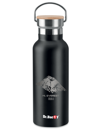 Dr.Bacty Iris stainless steel thermal bottle - black - Mount Everest