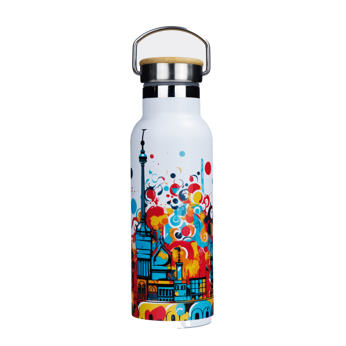 Dr.Bacty Iris steel thermal bottle - white - Colorful City