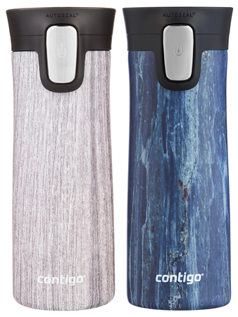 Set of thermal mugs Contigo Pinnacle Couture 420ml - Blue Slate + Blonde Wood