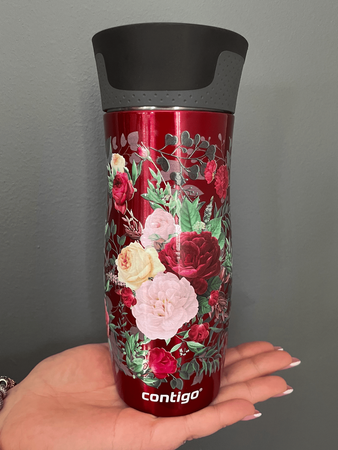 Thermal Mug Contigo West Loop 2.0 470 ml - Red - Flowers