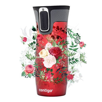 Thermal Mug Contigo West Loop 2.0 470 ml - Red - Flowers