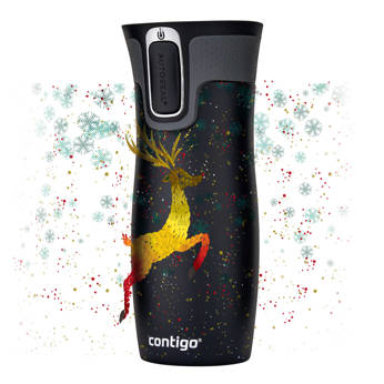 Thermal Mug Contigo West Loop 470 ml - Matte Black - Reindeer