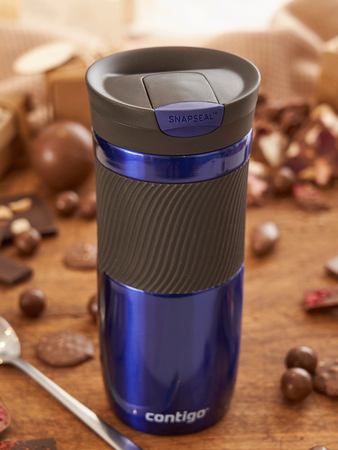 Thermal mug Contigo Byron 470ml with custom inscription - engraved - Deep Blue