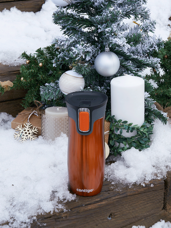 Thermal mug Contigo West Loop 2.0 with custom inscription-engraved- Orange