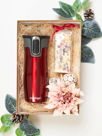 Thermal mug Contigo West Loop 2.0 with custom inscription-engraved - Red