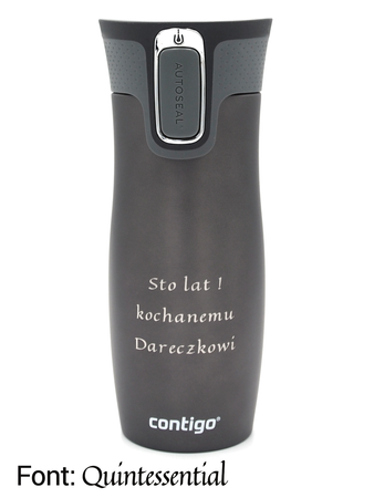 Thermal mug Contigo West Loop 2.0 with custom inscription-engraved-graphite