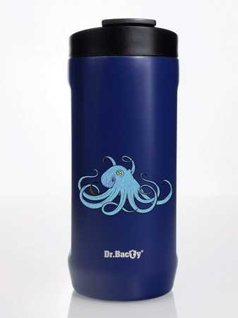 Thermal mug of Dr. Bacty Notus with octopus - navy blue