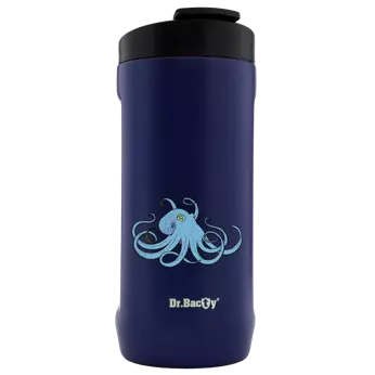 Thermal mug of Dr. Bacty Notus with octopus - navy blue