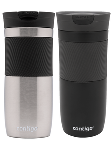 Contigo Byron 470ml Thermobecher Set - Edelstahl + Schwarz mattiert