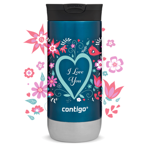 Contigo Huron 2.0 470ml thermische Kaffeebecher - I love You - Blau