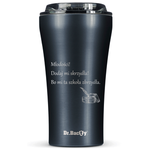 Dr.Bacty Apollo 2.0 thermischer Kaffeebecher - Ode an die Jugend - 360 ml - Gunmetal