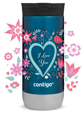 Contigo Huron 2.0 470ml thermische Kaffeebecher - I love You - Blau