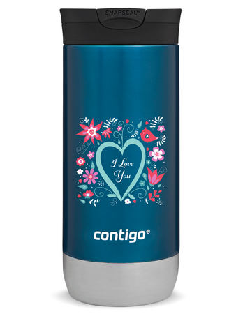 Contigo Huron 2.0 470ml thermische Kaffeebecher - I love You - Blau