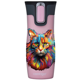 Contigo West Loop 2.0 470ml Thermalbecher - rosa Matte - Katze