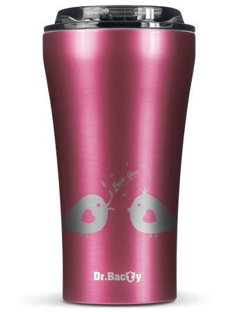 Dr.Bacty Apollo 2.0 thermischer Kaffeebecher - 360 ml - Rosa - Vogelliebe