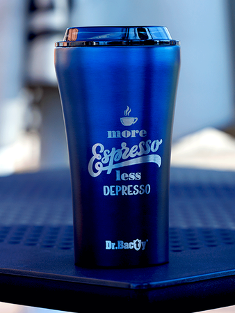 Dr.Bacty Apollo 2.0 thermischer Kaffeebecher - Espresso depresso - 360 ml - Monaco Blau