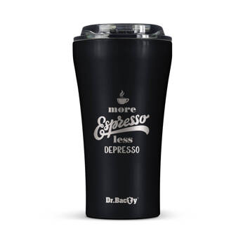 Dr.Bacty Apollo 2.0 thermischer Kaffeebecher - Espresso depresso- 360 ml - Schwarz Matt