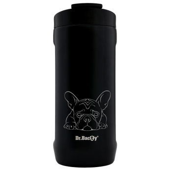 Dr.Bacty Notus Französische Bulldogge 2-in-1 Thermobecher - schwarz