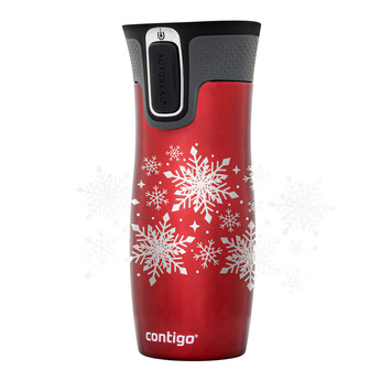 Thermal Mug Contigo West Loop 2.0 470 ml - Red - Snow Stars