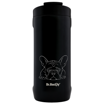 Dr.Bacty Notus Französische Bulldogge 2-in-1 Thermobecher - schwarz