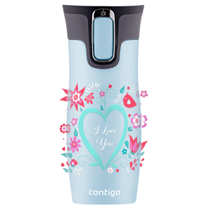 Contigo West Loop 2.0 470ml thermal mug - Blue Mat - I love You