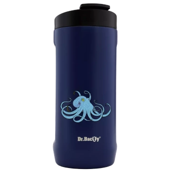 Thermal mug of Dr. Bacty Notus with octopus - navy blue