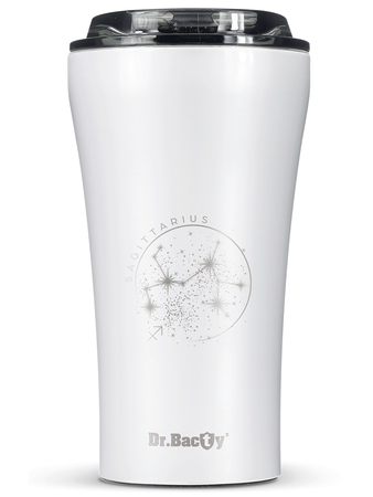 Dr.Bacty Apollo 2.0 thermal coffee mug - Sagittarius - 360 ml - Glossy White