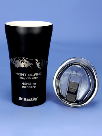 Dr.Bacty Apollo 2.0 thermal coffee mug - 360 ml - Mont Blanc - Black Matt