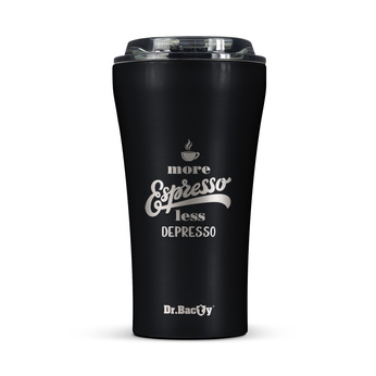 Dr.Bacty Apollo 2.0 thermischer Kaffeebecher - Espresso depresso- 360 ml - Schwarz Matt