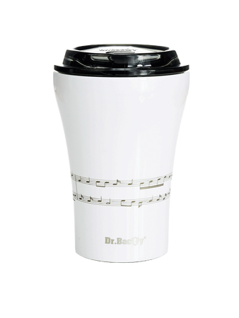 Coffee thermal mug with ceramic coating Dr. Bacty Apollo 227 ml Five-line - white