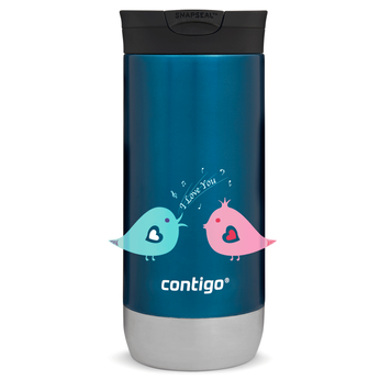 Contigo Huron 2.0 470ml thermal coffee mug - Bird love - Blue