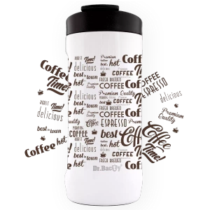 Coffee thermal mug Dr. Bacty Notus for Coffee Time - white