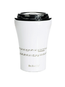 Coffee thermal mug with ceramic coating Dr. Bacty Apollo 227 ml Five-line - white