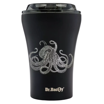 Keramikbecher mit Deckel Dr. Bacty Apollo Octopus - schwarz