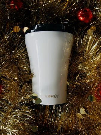 Coffee thermal mug with ceramic coating Dr. Bacty Apollo 227 ml - white