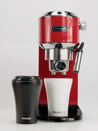 Coffee thermal mug with ceramic coating Dr.Bacty Apollo 227 ml - black - Display Product