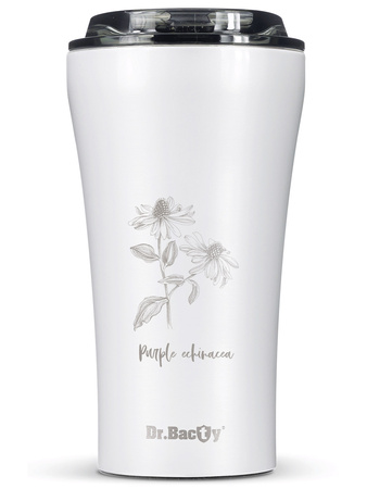 Thermal Coffee Mug Dr.Bacty Apollo 2.0 360 ml "Jeżówka purpurowa" – White