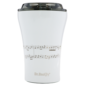 Coffee thermal mug with ceramic coating Dr. Bacty Apollo 227 ml Five-line - white