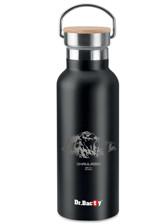 Dr.Bacty Iris stainless steel thermal bottle - black - Daulagiri