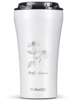 Thermal Coffee Mug Dr.Bacty Apollo 2.0 360 ml "Jeżówka purpurowa" – White